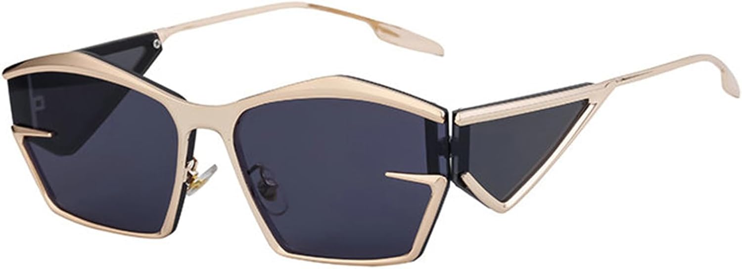 

Солнцезащитные очки Helena Fashion неправильной формы, прямоугольные, для женщин и мужчин, 2024 год, роскошные панк-очки в металлической оправе для мужчин, модель S68, C2