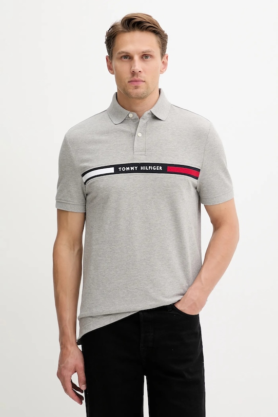 

Поло Tommy Hilfiger, серый
