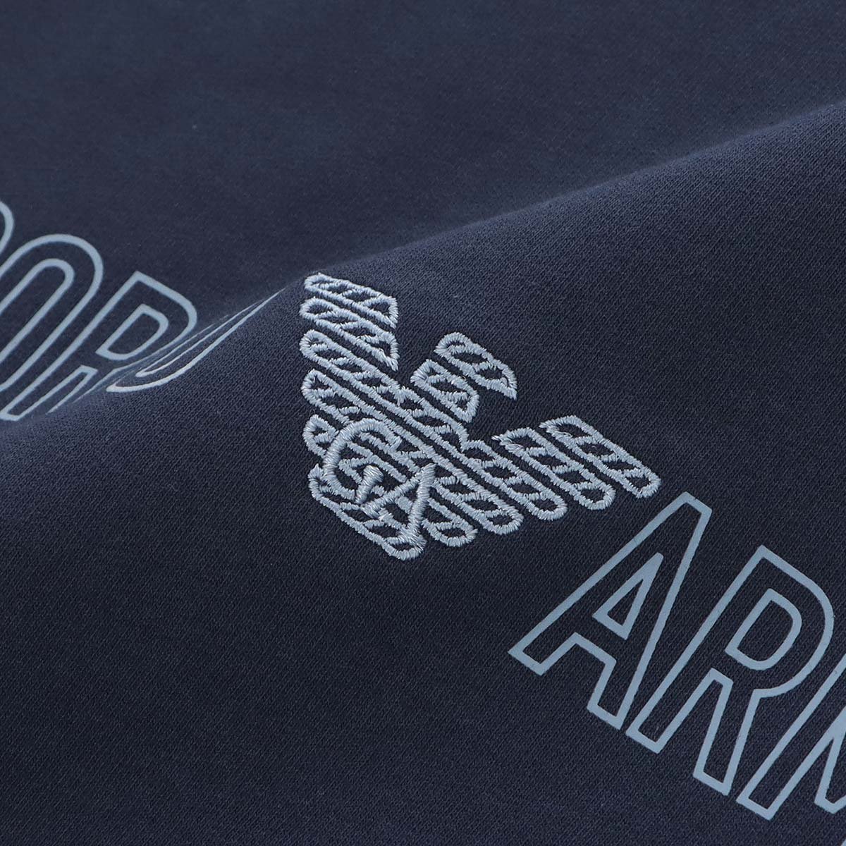 Толстовка с длинными рукавами с логотипом All Over Logo Terry, европейский размер. Emporio Armani, 68. Navy — фото 2