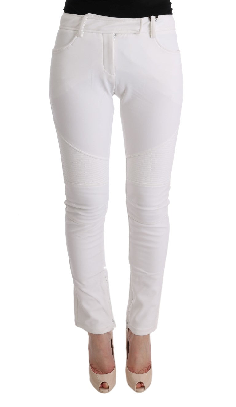 

Женские брюки Ermanno Scervino Chic Slim Fit из хлопка, белый