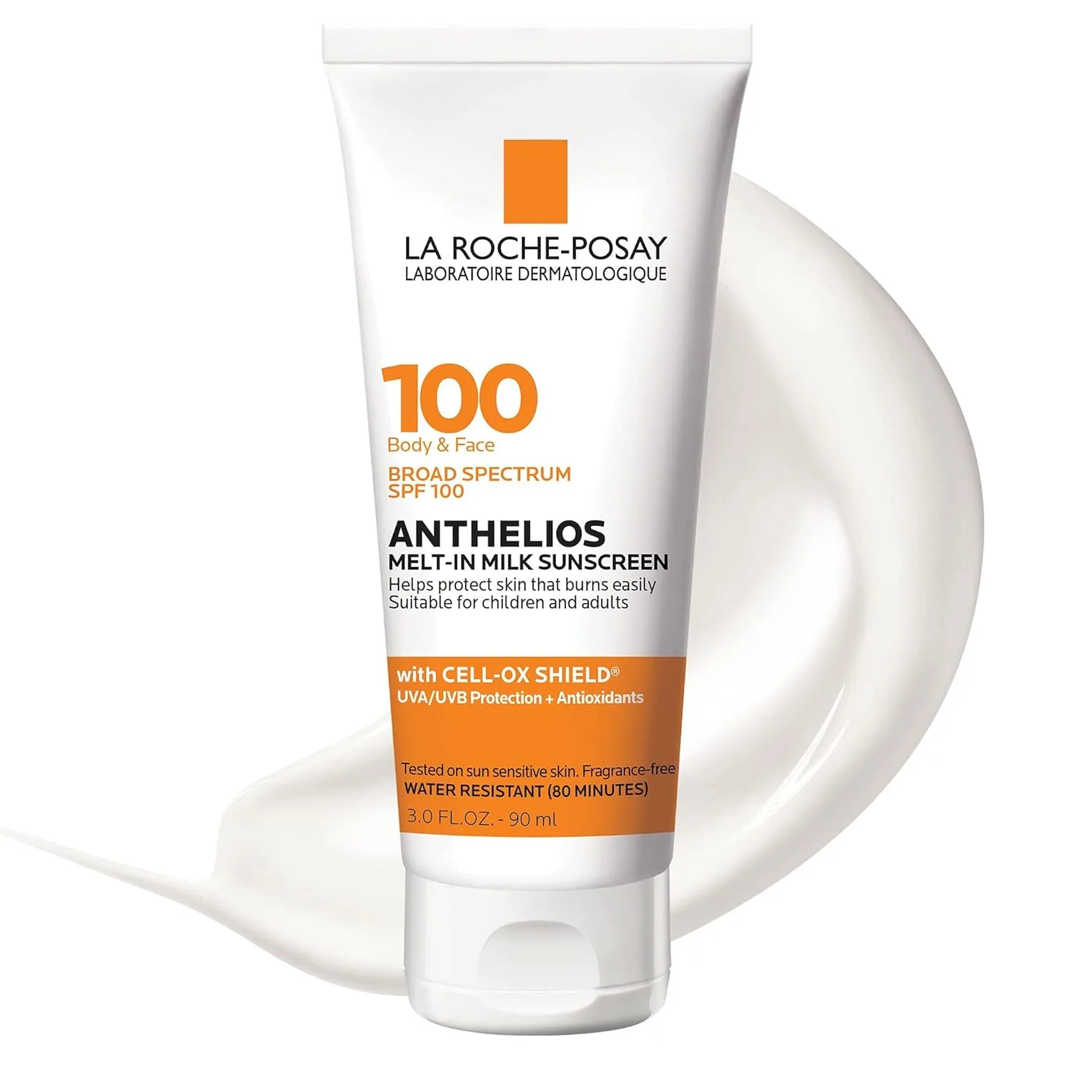 Солнцезащитное молочко La Roche-Posay Anthelios Melt-In Milk SPF 100, для тела и лица. 89 мл (1 шт.), white