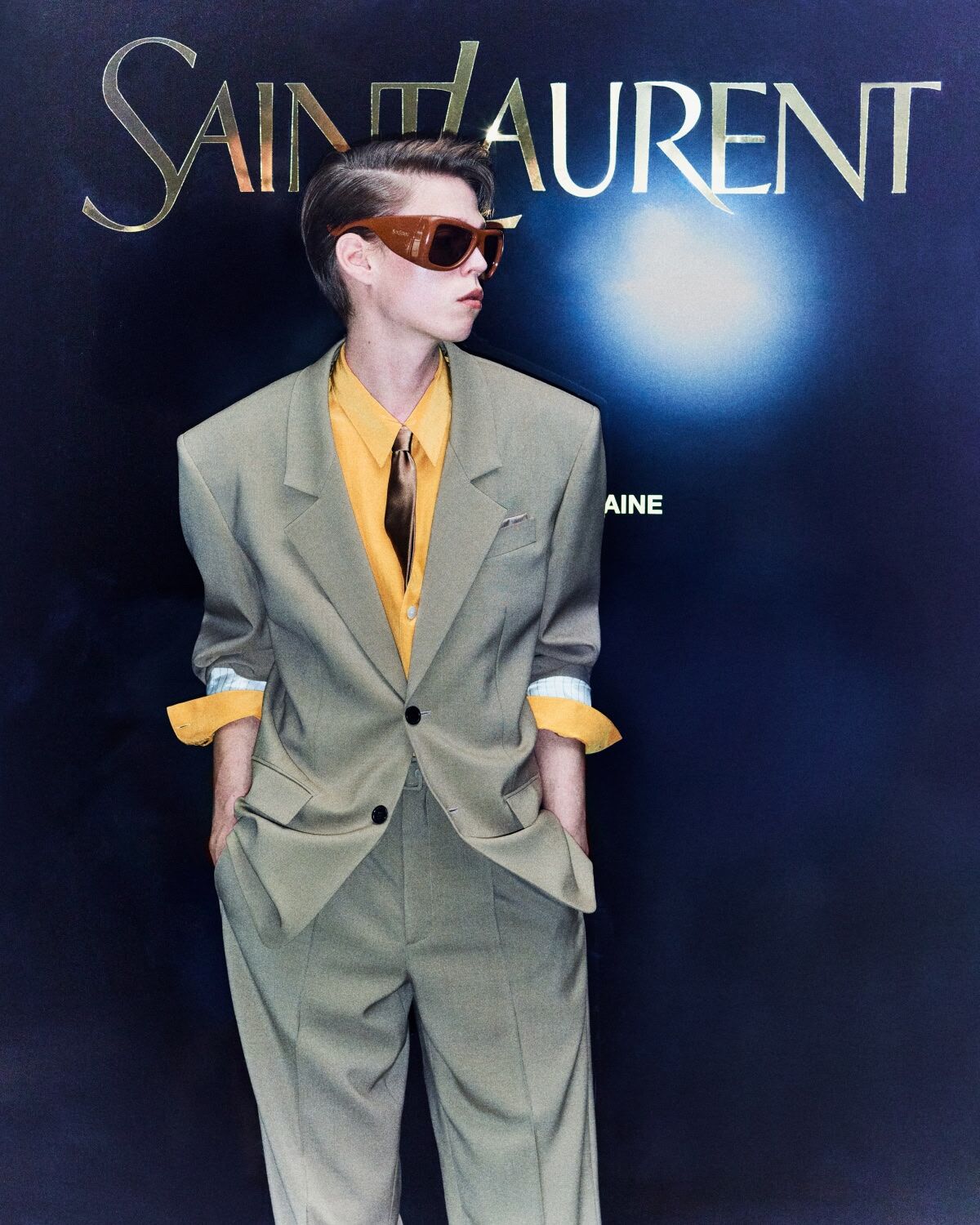 Жакет из шерсти и мохерового канваса SAINT LAURENT, бежевый — фото 2