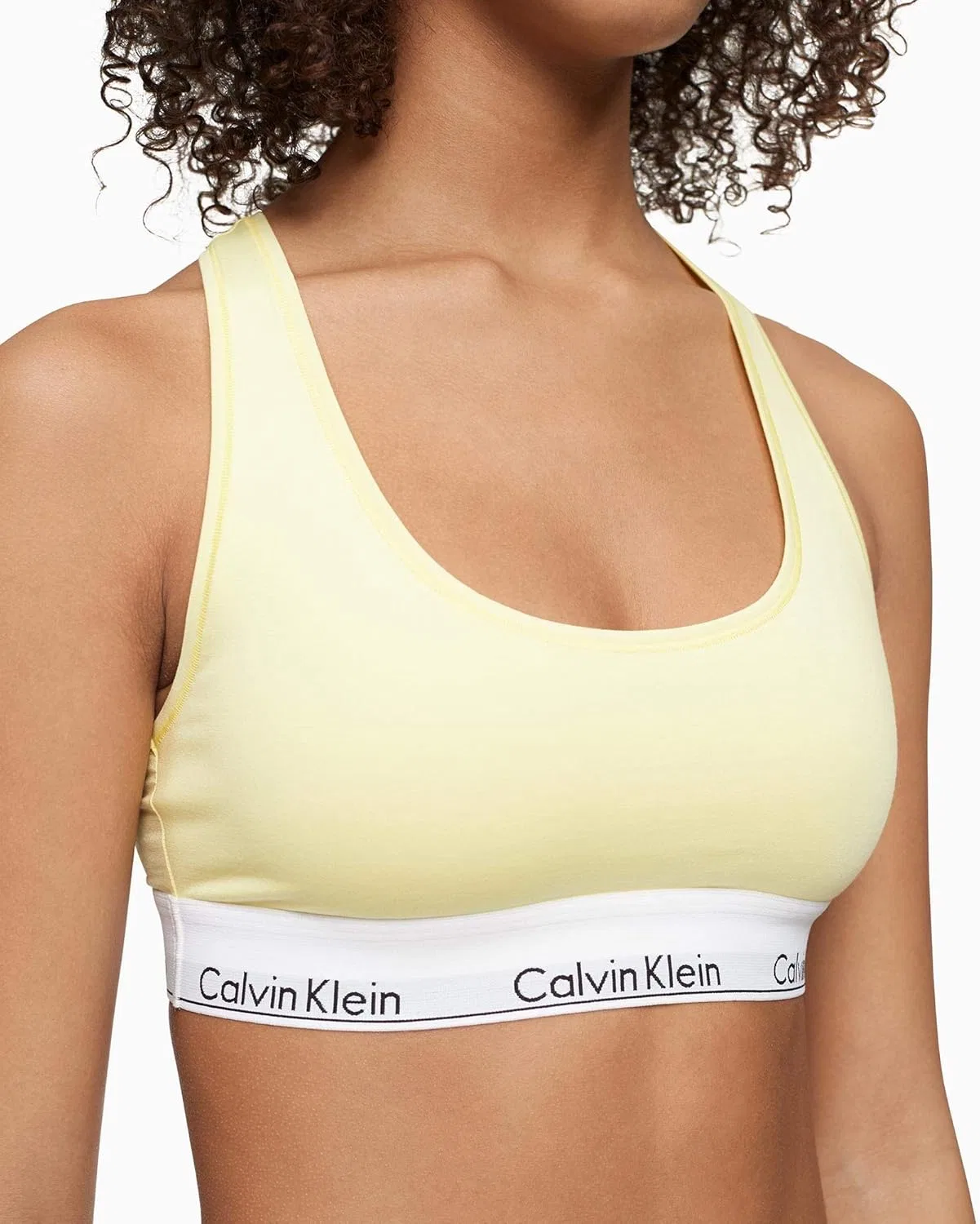 Бюстгальтер Calvin Klein Womens Modern Cotton Unlined Wireless Bralette, желтый — фото 2