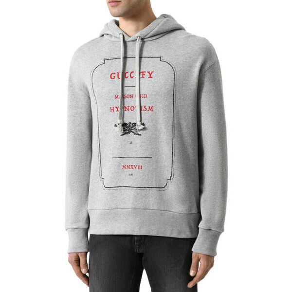 Толстовка hypnotism graphic hooded sweatshirt 'grey' Gucci, серый — фото 2