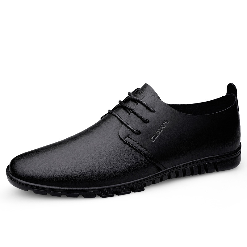 

Повседневные кожаные туфли мужские DILIKAN, Black Perforated
