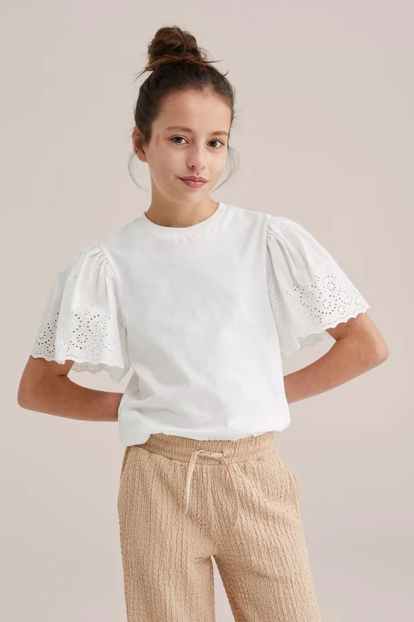 Простая футболка We Fashion, Off White — фото 3