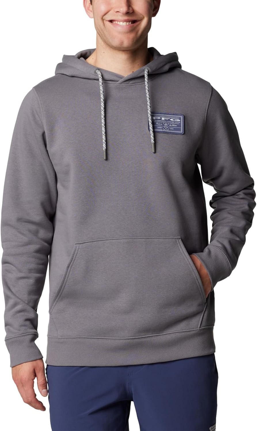 

Толстовка Columbia mens Pfg Castback Hoodie, City Grey/Nocturnal