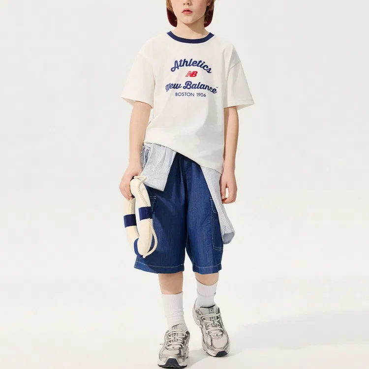 Детская футболка с круглым вырезом New Balance, White — фото 3