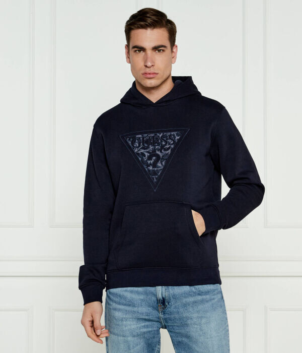 

Толстовка Guess Jeans Regular Fit с треугольным логотипом, синий