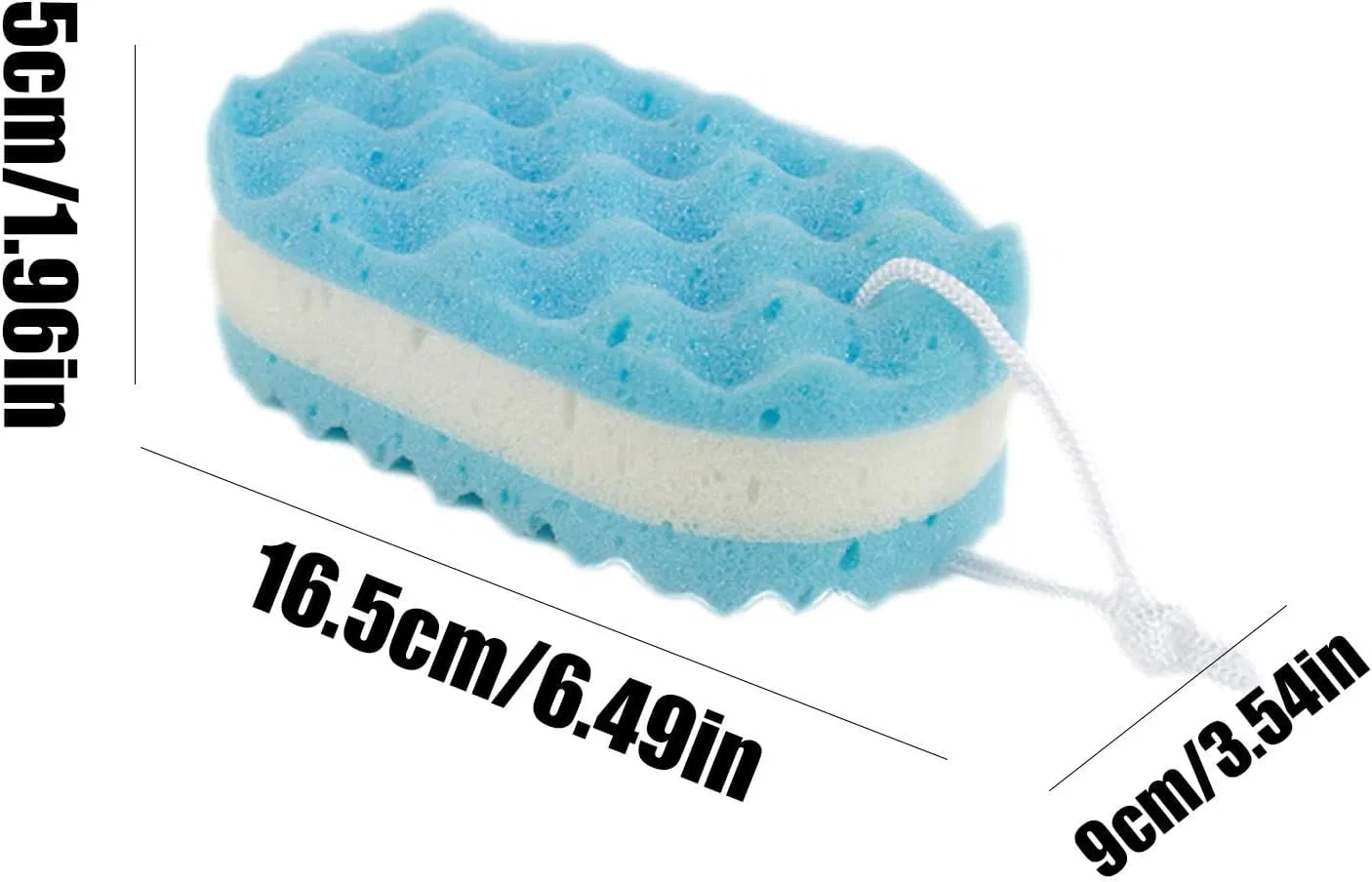 Мягкая губка для душа с волнистой текстурой Generisch, Blau — фото 4