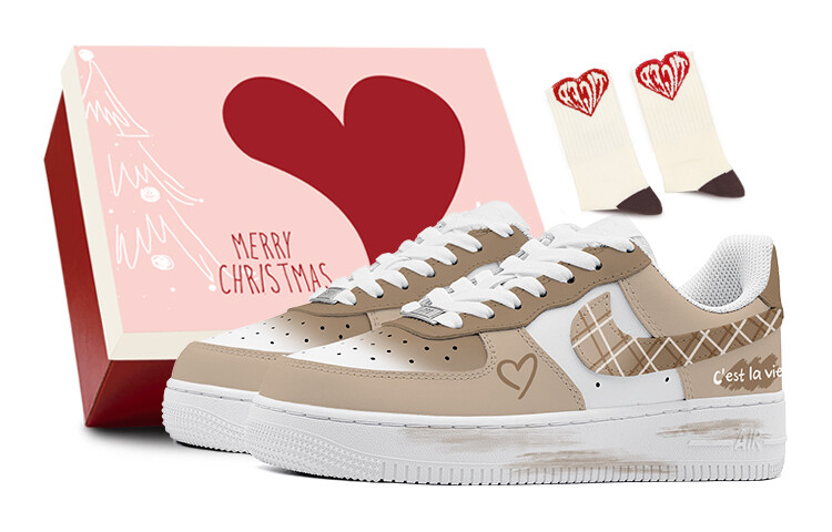 

Кроссовки Nike Air Force 1 Skateboarding Shoes Women's Low-top Brown, коричневый