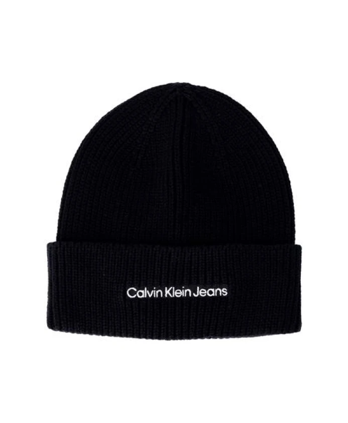 

Черная хлопковая шапка-бини Calvin Klein Jeans, черный