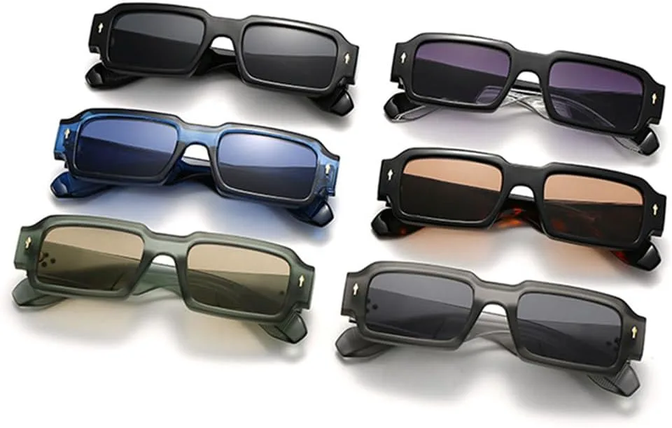 

Солнцезащитные очки с защитой UV400 для мужчин и женщин | Rivets Punk, маленькая оправа | для вождения и занятий спортом на открытом воздухе generic, Green Light Tea