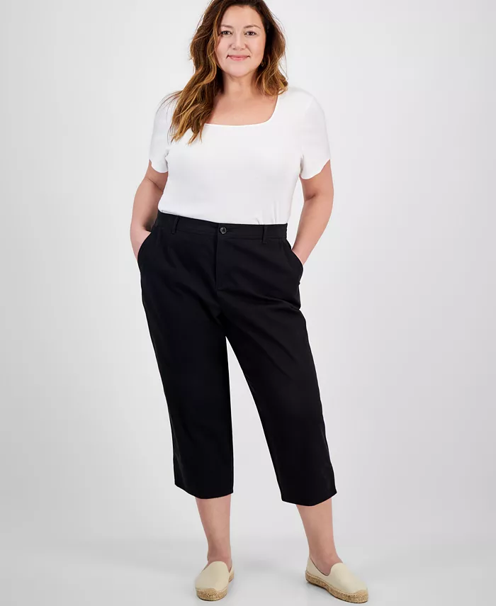 

Капри комфортные больших размеров Style & Co, черный