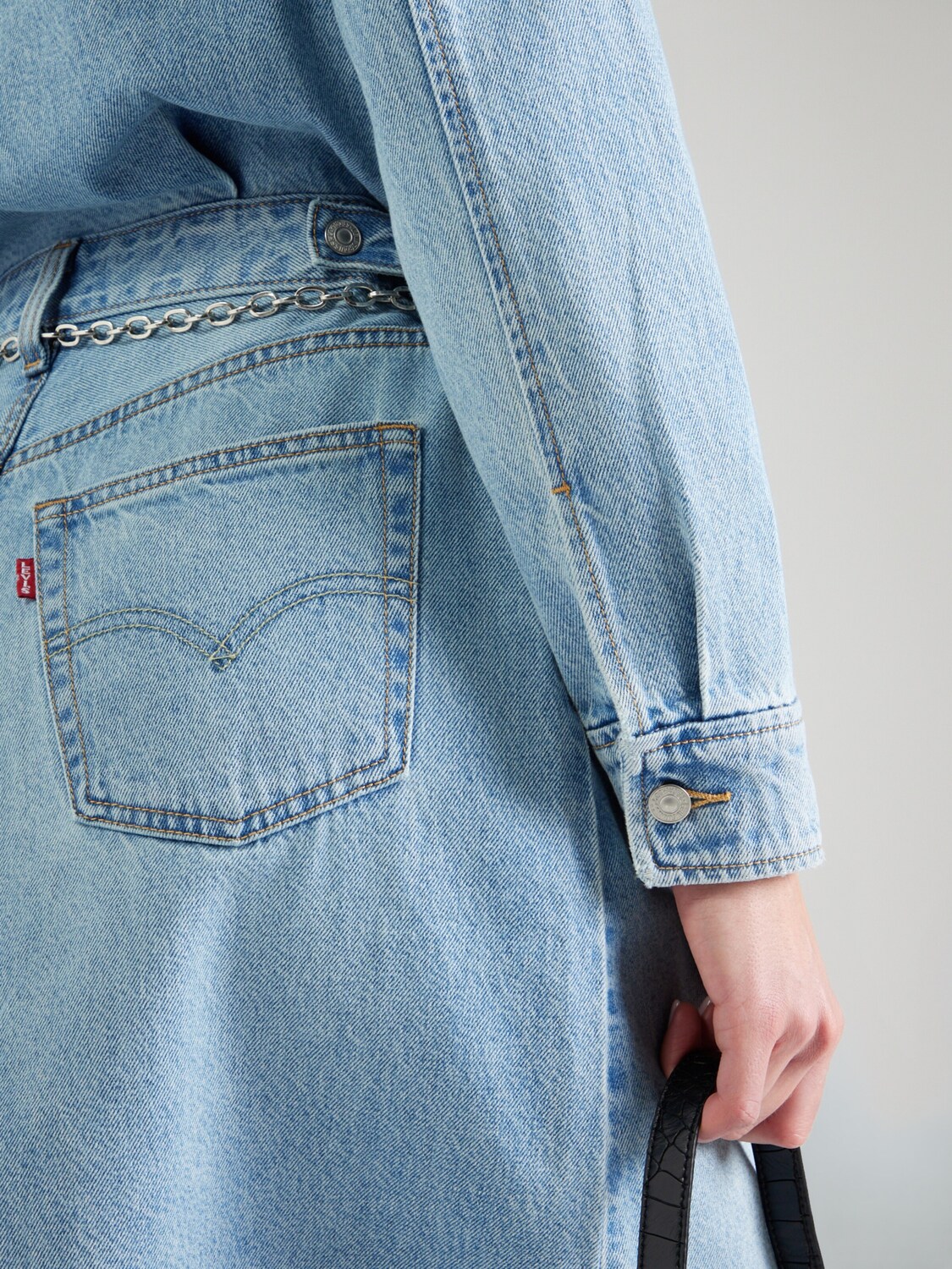 LEVI'S  Платье-рубашка 'Long Sleeve A Line Western Jumpsuit' в светло-голубом цвете — фото 2