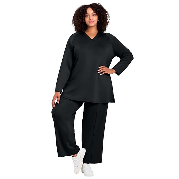 

Женский топик с V-образным вырезом Plus Size Avenue, Black