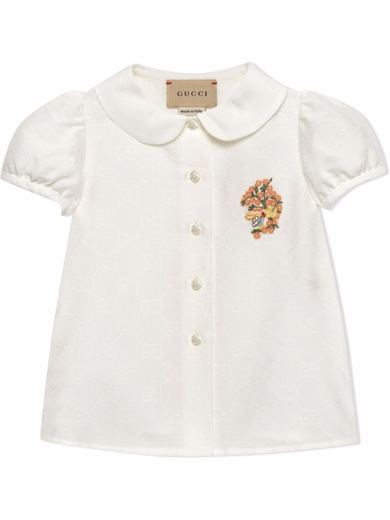 

Gucci Kids блузка с логотипом GG, белый