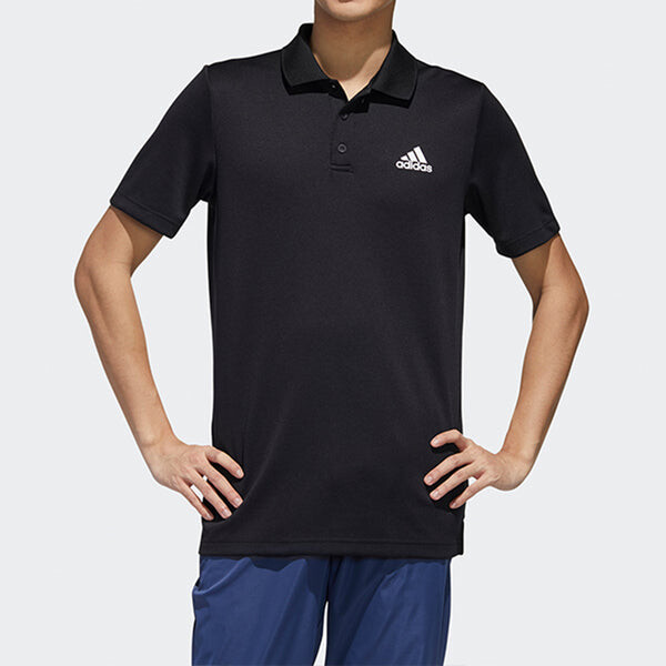 Футболка m d2m polo sports short sleeve polo black Adidas, черный — фото 3