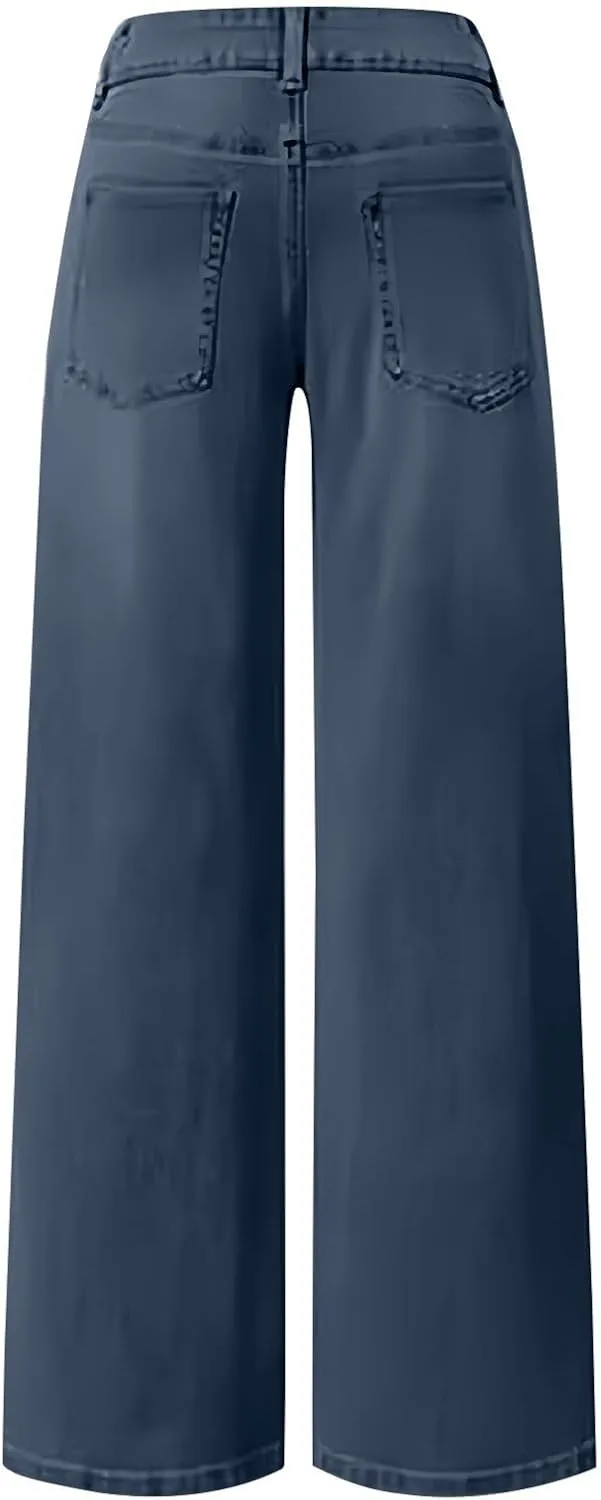 Широкие джинсы женские Classic Distressed Bootcut — фото 3