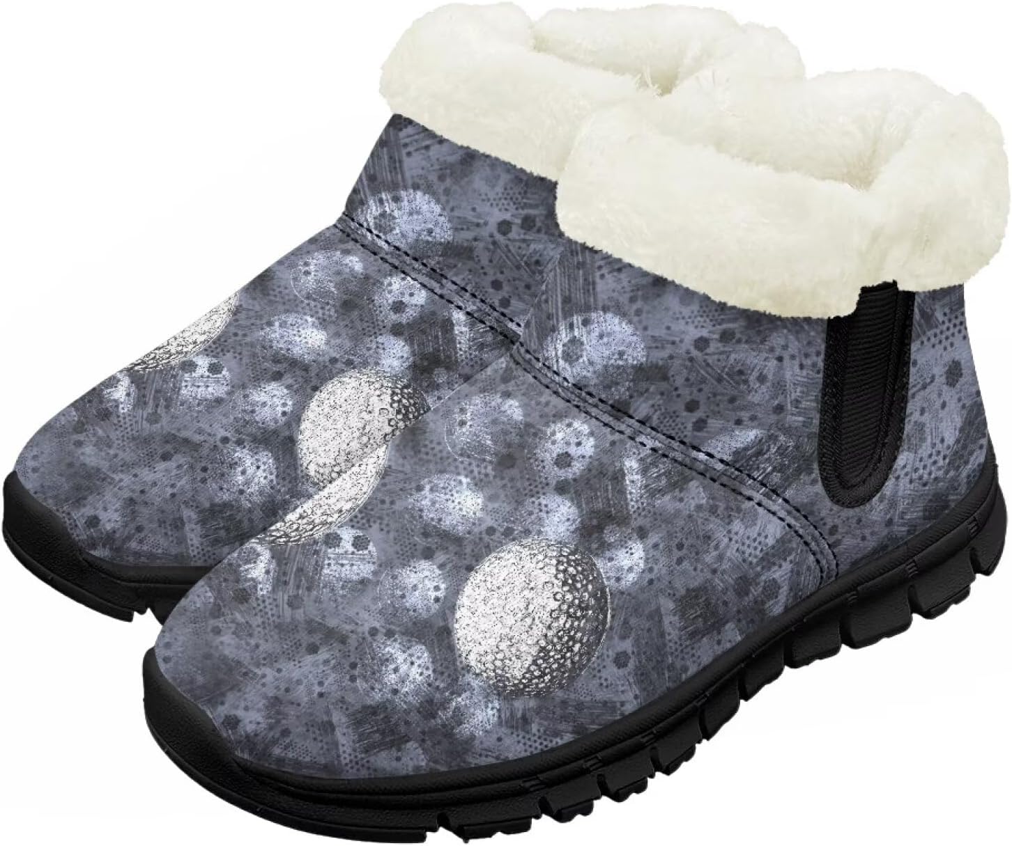 

Девочки Мальчики Ботинки Детские Снег Зимние Ботинки Для Улицы На Щиколотку Теплые Без Шнуровки С Искусственным Мехом Легкая Обувь Chririnla, Cracked Ball