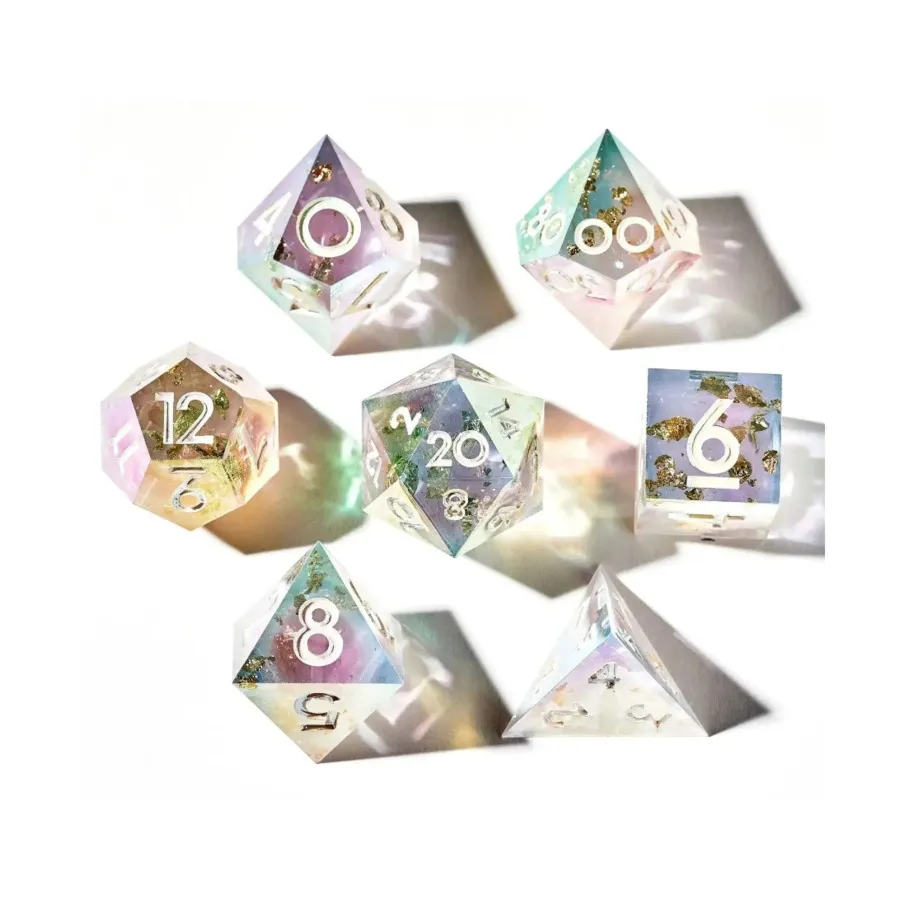 

Поли-набор - Любовное зелье (7), Iridescent Resin Dice (Dispel Dice)