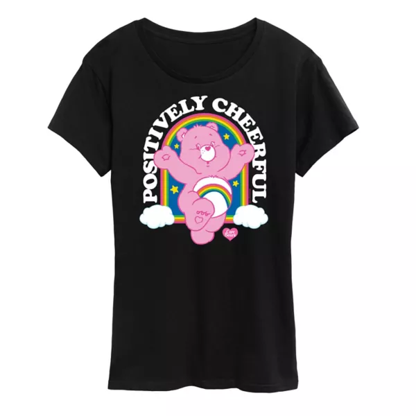 

Женская футболка Care Bears с жизнерадостным принтом Licensed Character, черный