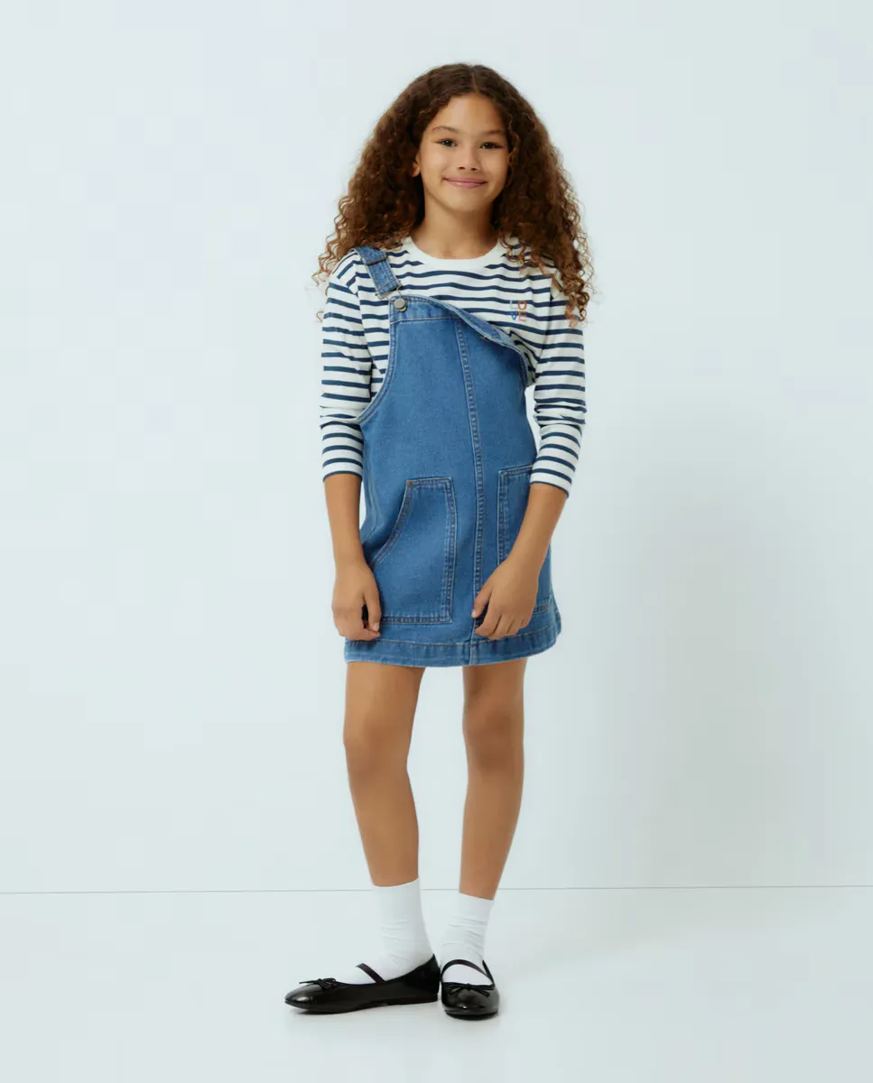 

Базовый джинсовый сарафан для девочки Kids El Corte Inglés, индиго