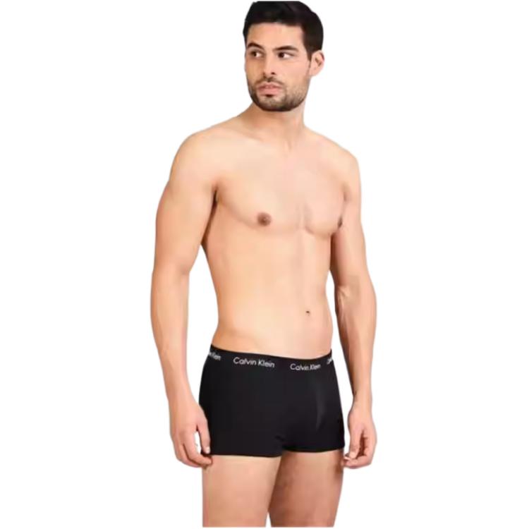 3p низкие трусы боксеры europe version мужские 3 шт Calvin Klein, черный — фото 2