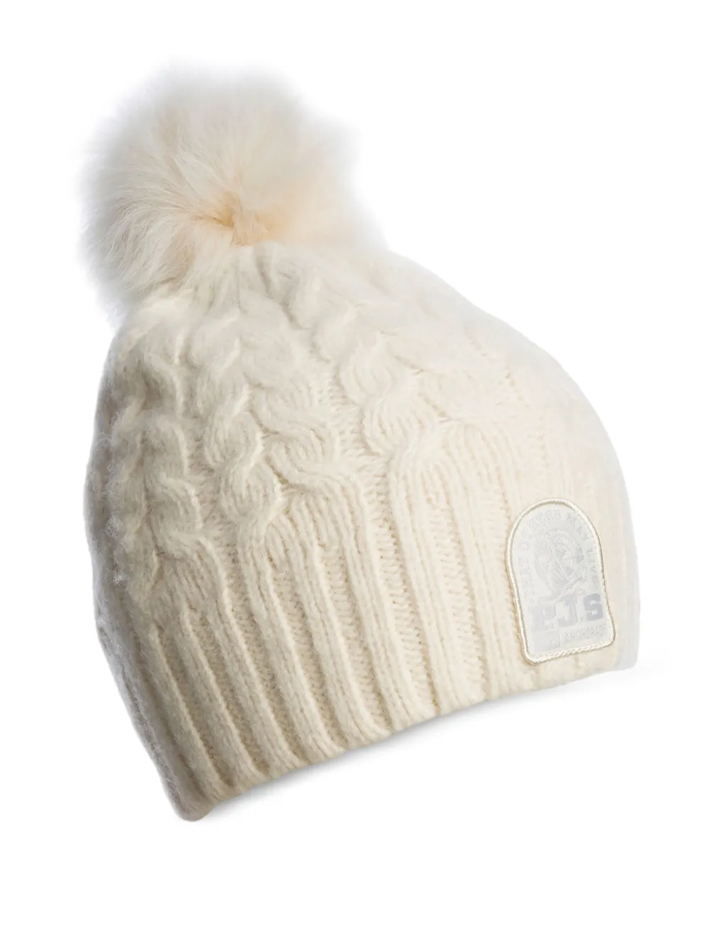 

Шапка фактурной вязки с помпоном Parajumpers, белый