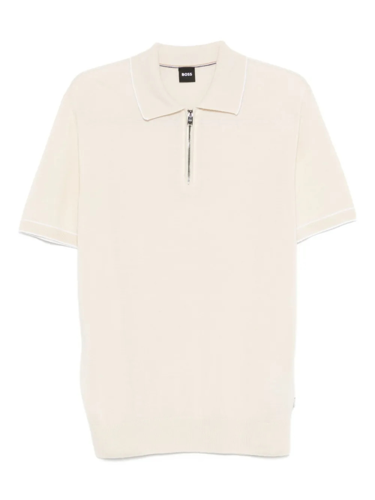 

Рубашка-поло с застежкой-молнией на половину длины BOSS, белый