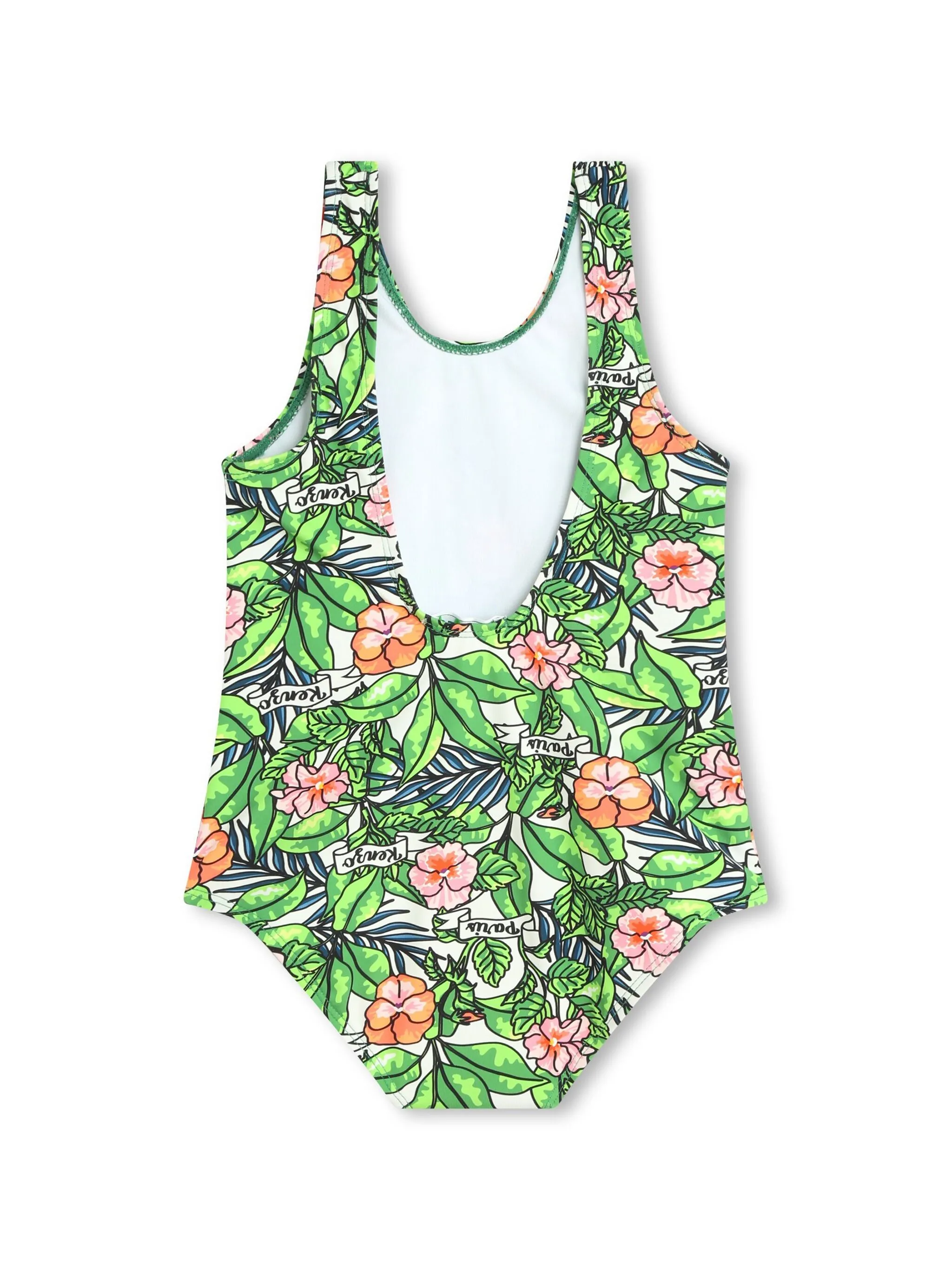 Купальник с U-образным вырезом Kenzo Kids, зеленый — фото 2