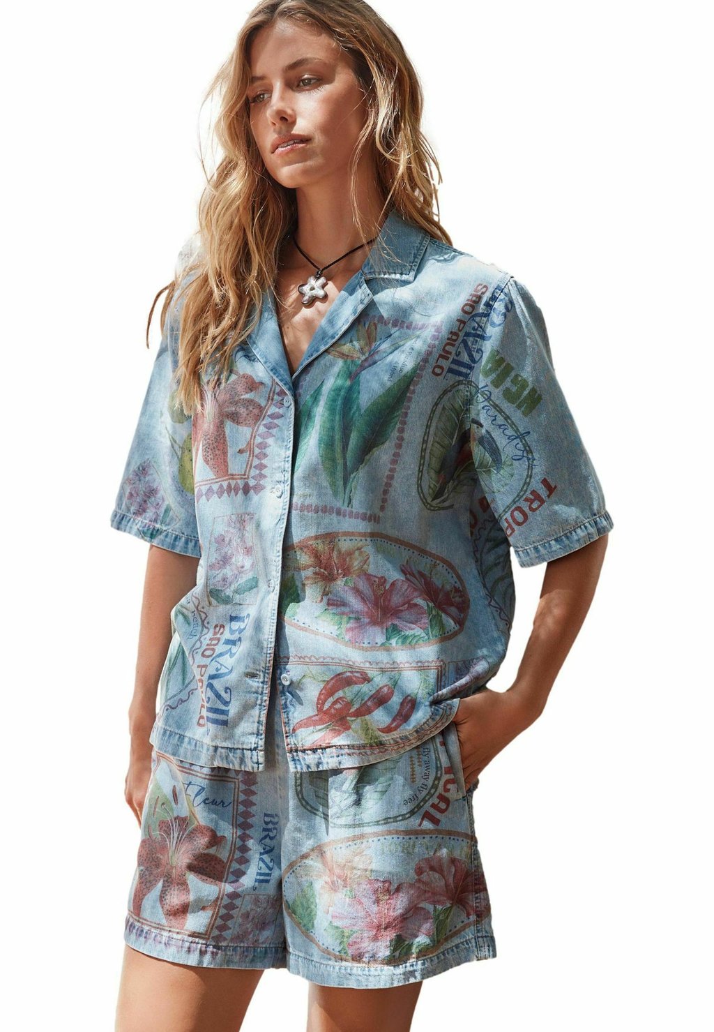 

Рубашка LOOSE FIT DENIM SHIRT Next, синий