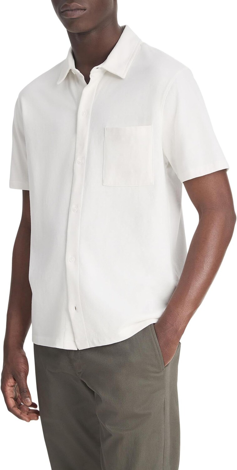 

Рубашка Vince Sueded Jersey S/S Button Down, цвет Optic White