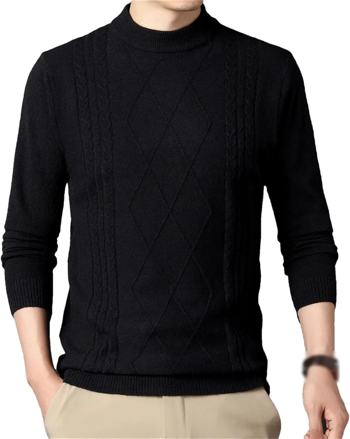 

Мужской свитер O-Neck вязаный зимний однотонный повседневный пуловер Plus Size