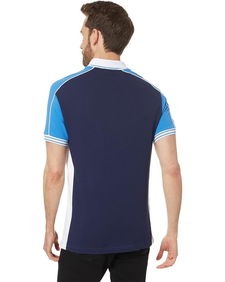 

Поло U.S. POLO ASSN. Slim Fit Short Sleeve Double Collar Pique Knit Polo Shirt, цвет Classic Navy