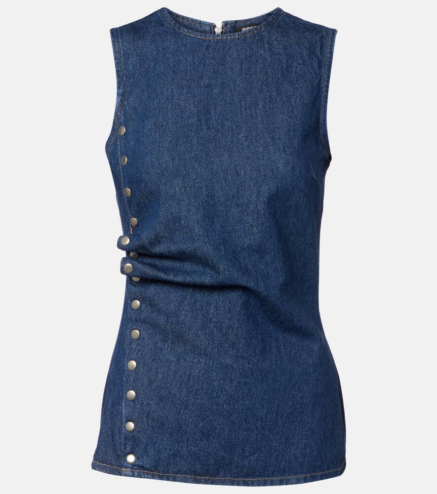 

Драпированный джинсовый топ Rotate, Dark Blue Denim