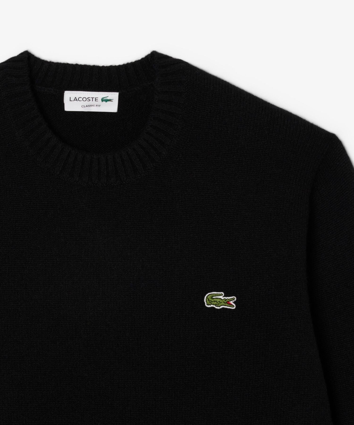 Вязаный кашемировый свитер / Бесшовное вязание 3D LACOSTE, Black — фото 2