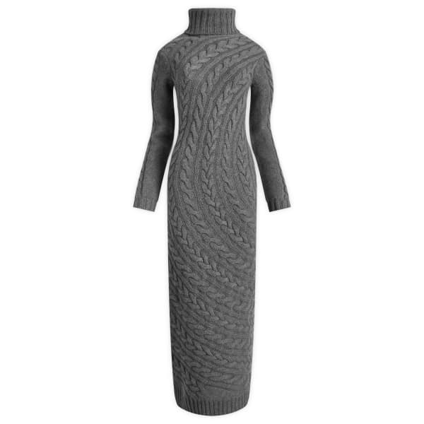 

Трикотажное платье-макси с высоким воротом Max Mara, серый