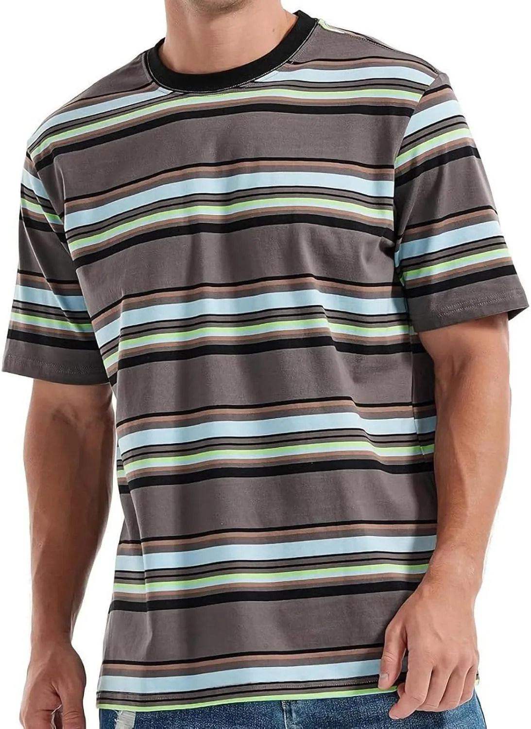 

Мужская полосатая футболка с коротким рукавом