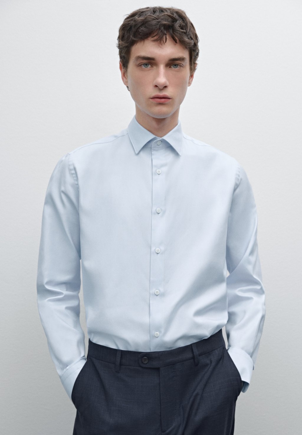 

Официальная рубашка SLIM-FIT OXFORD Massimo Dutti, светло-голубой