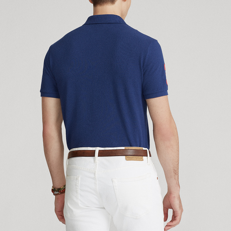 Поло Ralph Lauren мужская футболка Clearwater Sea Blue — фото 4