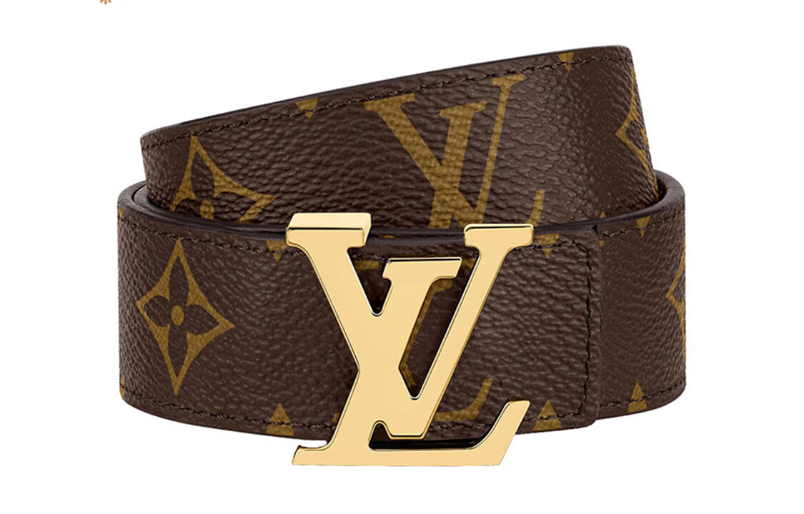 Женский кожаный ремень Louis Vuitton, коричневый/розовый — фото 4