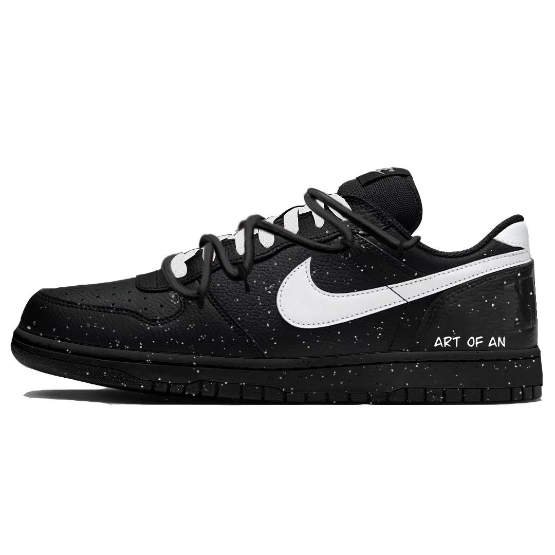 

Nike Big White Moon Abrasion Resistant Breathable Low top Skateboard Shoes Men's Black Blue