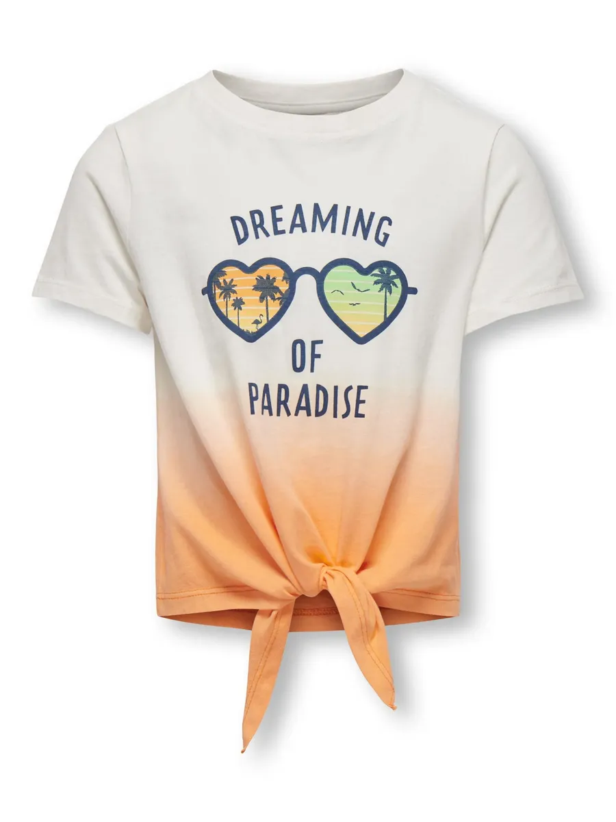 

Рубашка KIDS ONLY с короткими рукавами "KOGNINA S/S REG KNOT TOP CS JRS", цвет Cloud Dancer