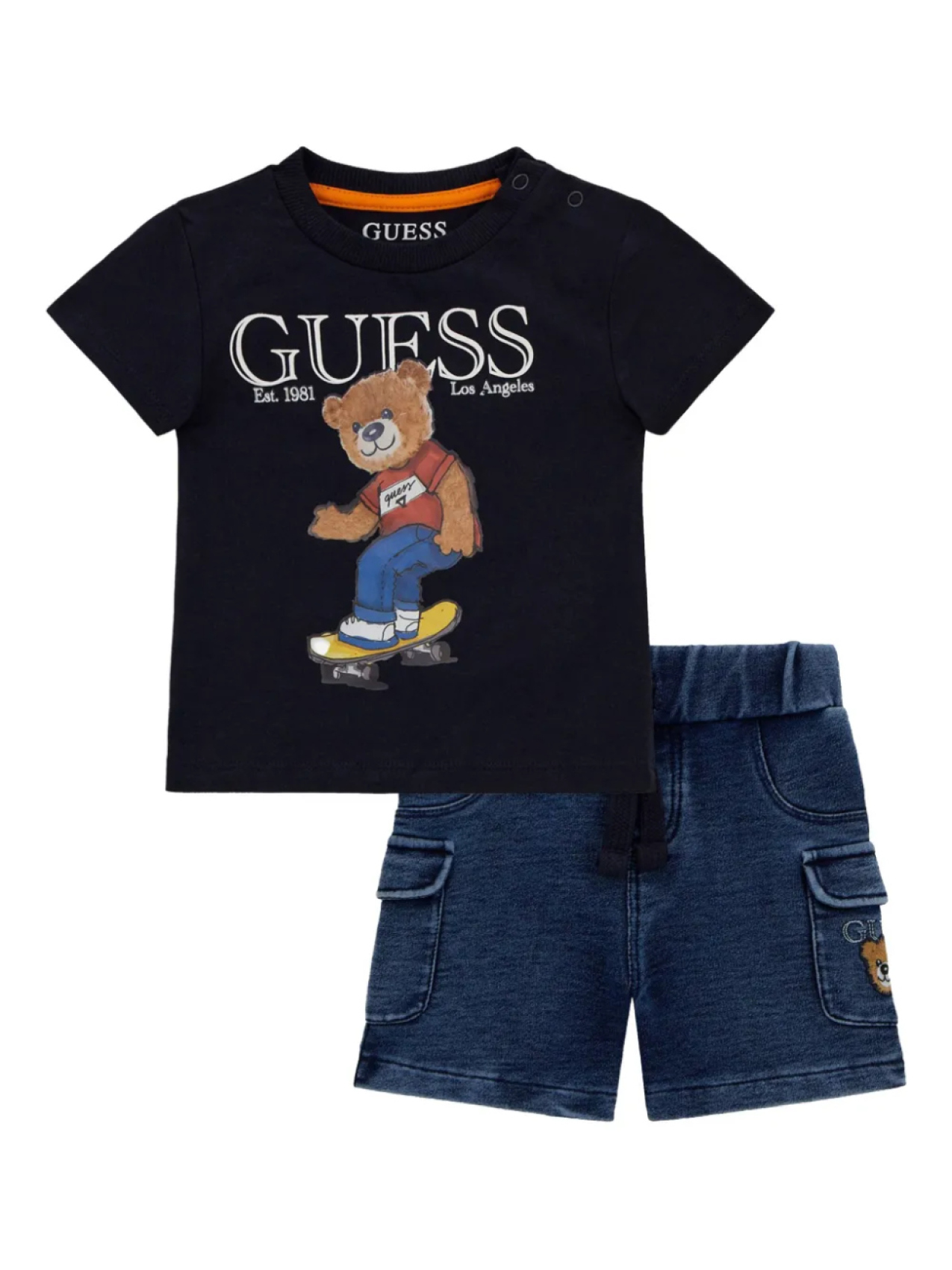 

Guess Kids детский комплект с короткими рукавами и принтом логотипа, синий