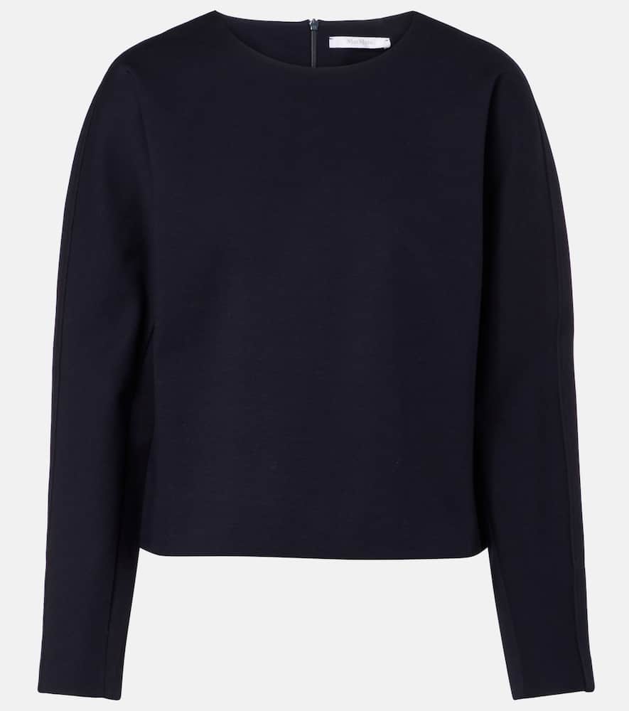 

Топ из смесовой шерсти и хлопка Girello Max Mara, Blue Navy