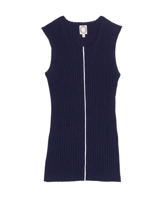 

Вязаная майка темно-синего цвета Ines De La Fressange Paris, синий