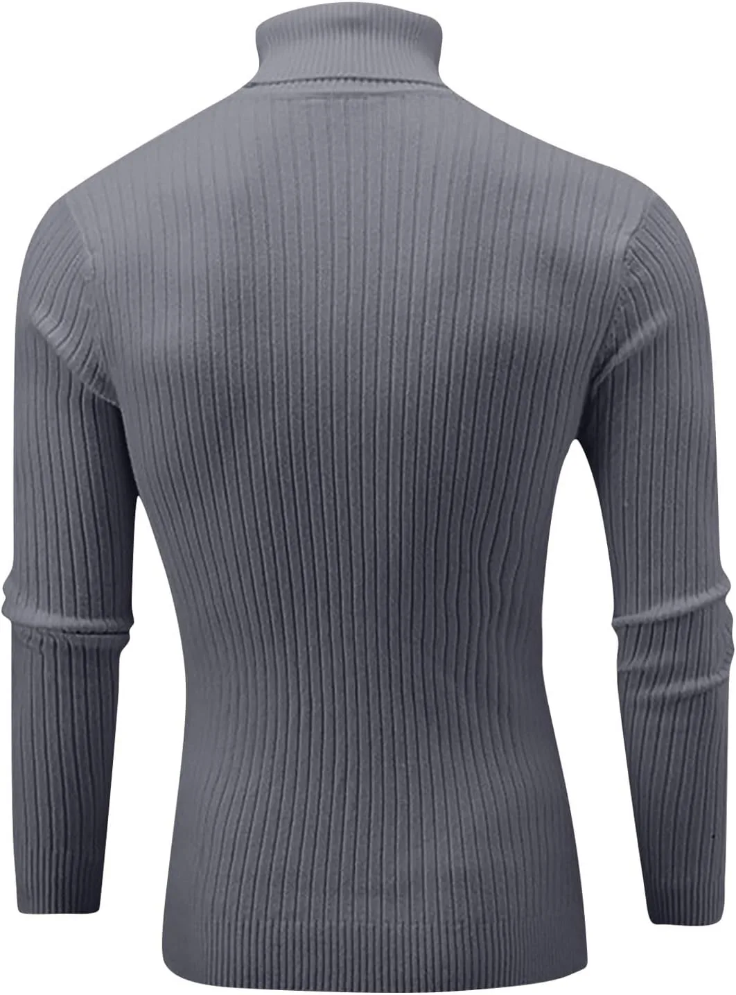 Мужской вязаный свитер с воротником-стойкой Slim Fit, осенне-зимний, винтажный, полосатый, с длинными рукавами — фото 4
