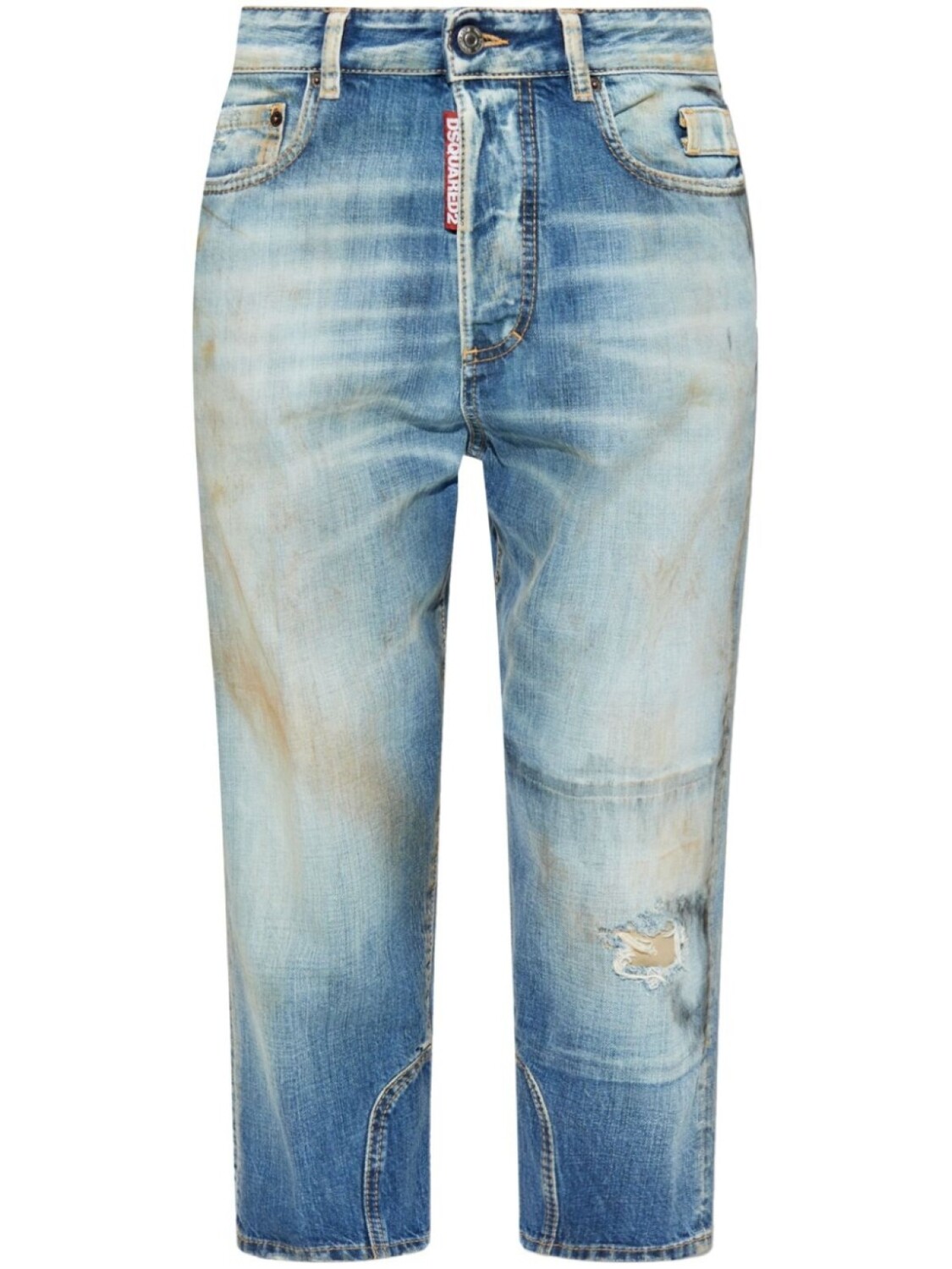 

DSQUARED2 укороченные джинсы с эффектом потертости, синий