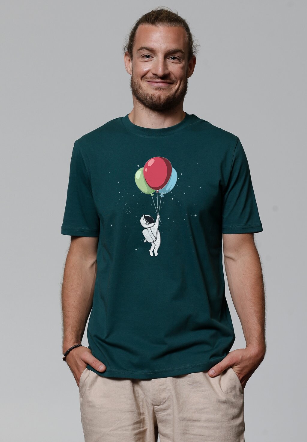 

Футболка с принтом LITTLE BALLOON ASTRONAUT watapparel, темно-зеленый